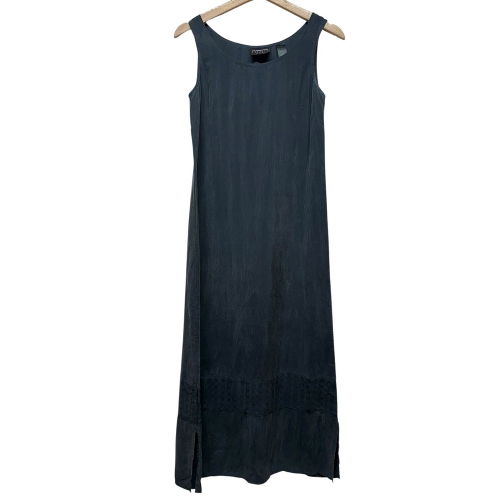 Vtg Maxi Dress Sz 4 Sleeveless Gray Whimsigoth Grunge 90s Minimalist Slip